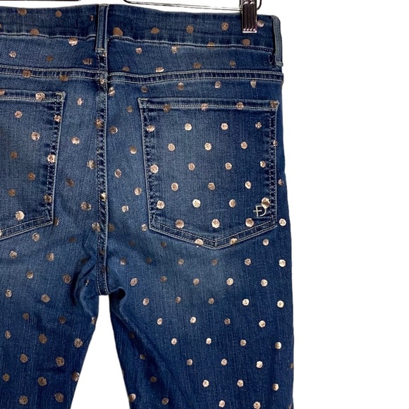 Fidelity Denim Belvedere Mid Rise Skinny Jean Rose Gold Dots 29 FLAWED Belt Loop - Picture 9 of 15